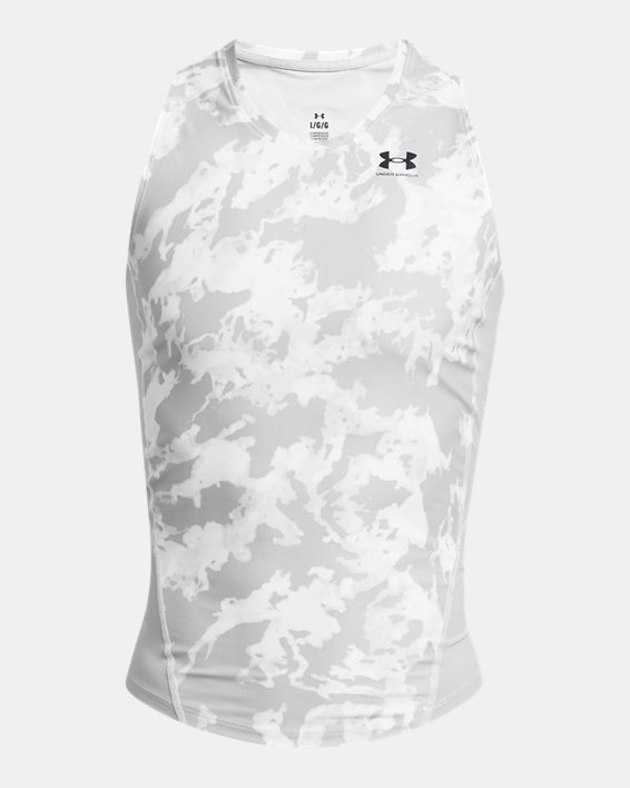 Men's HeatGear® Iso-Chill Printed Tank in Gray image number 2